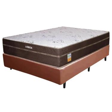 Imagem de Base Box com Colchão Lisboa Casal Molas Ensacadas Ecotec 56x188x138 Cor Marrom