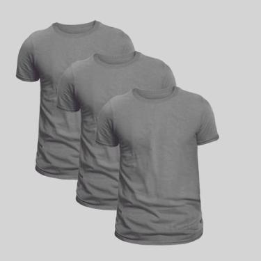 Imagem de Kit 3 Camisas Camisetas Básicas Lisas Manga Curta 100% Algodão Casual 