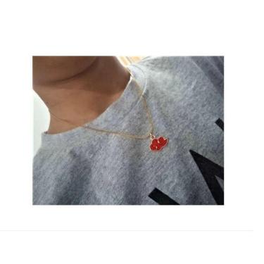 Imagem de Colar Akatsuki , Naruto, Anime, Geek Choker Dourado Nuvem