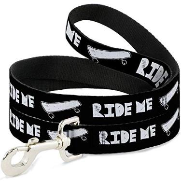 Imagem de Skate Dog Leash Ride Me Preto Branco 1,2 m de comprimento 1,3 cm de largura