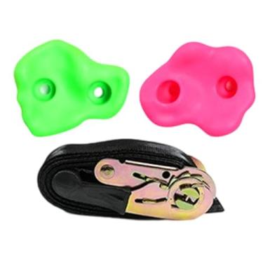 Imagem de Generic Escalada Segura Escalada em Rochas Artificiais Atividades Pista de Obstáculos Treinamento Jogos no Jardim da Frente Ao Ar Livre com Tensor, 2 Agarras de Escalada