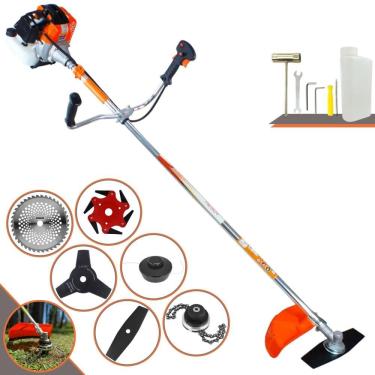 Imagem de Máquina de Cortar Grama  À Gasolina Vulcan VR430S 2 Tempos 43cc 1,7HP 10.000rpm Roçadeira Completa Multifunções Com 6 Opções de Cortes