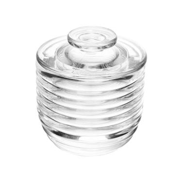 Imagem de Manteigueira Francesa de Cristal C/Tampa Transparente Colmeia 10x9cm Lyor