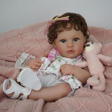 Imagem de Bebê Reborn Boneca Corpo de silicone Pode Dar Banho 48cm Conjunto de R