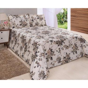 Imagem de Cobre Leito Colcha Piquet Algodão Bege Cama Casal King