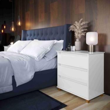 Imagem de Mini Cômoda 3 Gavetas Ej Sala Quarto Branco Rede Móveis