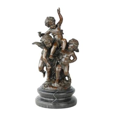 Imagem de NILEEBUKER Estátua de bronze, querubins, anjos, amizade, escultura, arte, decoração de casa