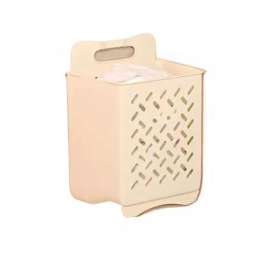 Imagem de Cestos De Roupa Suja organizador com rodinhas brinquedos Dobráveis Multifuncionais Portáteis 45x38x26cm(CESTO PAREDE (Pequeno))