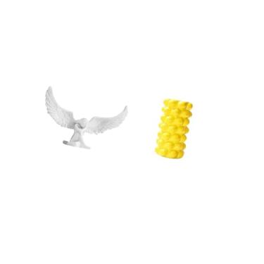 Imagem de Fenteer Estátua de Anjo, Asa, Estatueta de Resina, Arranjo de Flores, Vaso de Porcelana, Ornamento, Escultura para Escritório, Inauguração de Casa, Estante, C