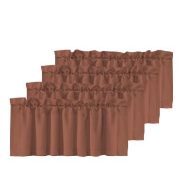 Imagem de H.VERSAILTEX 4 painéis, sanefas blackout para janelas pequenas, cortinas curtas com isolamento térmico, privacidade, persiana decorativa para cozinha, sala de estar, café, lavanderia, 132 cm L x 45 cm