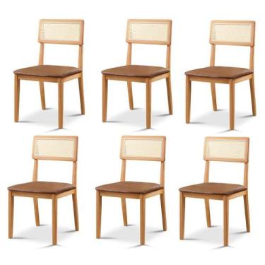 Imagem de Kit 6 Cadeiras de Jantar com Encosto de Telinha Ava - Zurc Decor