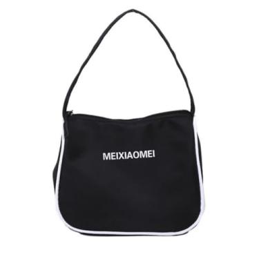 Imagem de Bolsas para axilas nylon casual grande capacidade clutch clássica mini feminina preta