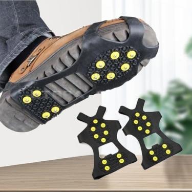 Imagem de Punhos de neve Black Ice para sapatos/botas, chuteiras de tração antiderrapantes com tachas de aço, tamanho GG