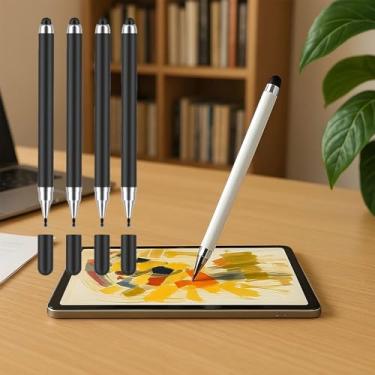 Imagem de Pacote com 4 canetas Stylus para telas sensíveis ao toque, caneta Stylus capacitiva universal compatível com tablets iPad, desenho e escrita
