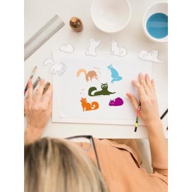 Imagem de Carimbos transparentes de gatos para fazer cartões e diários, carimbos de borracha fofos para gatos, animais, carimbos de presente para scrapbook, cartões faça-você-mesmo, álbuns, artesanato