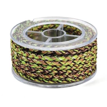 Imagem de 1 rolo de fio de nylon trançado de 12 camadas 5 mm material de fio de nylon redondo colorido cordão trançado para colar faça você mesmo, pulseira, joias, artesanato feito à mão, 2,19 a 3,28 m (2 a 3 m