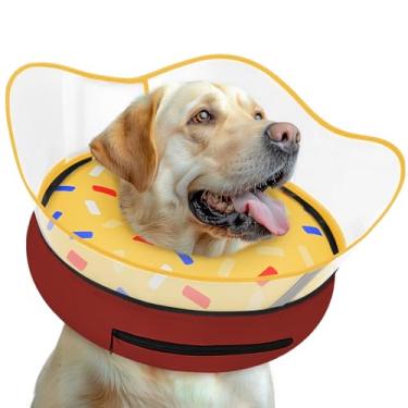 Imagem de Toptakeit Coleira de cone inflável elevada para cães após a cirurgia, coleira de donut, cone macio para parar de lamber para cães pequenos, médios e grandes