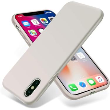 Imagem de Capa projetada para iPhone Xs Max, silicone premium com [forro de microfibra macio antiarranhões] capa protetora à prova de choque para homens mulheres meninas 15,7 cm, pedra