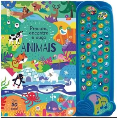 Imagem de Procure e Encontre Animais, Livro Sonoro Infantil com 50 Sons de Animais da Fazenda e do Bosque, Livro Educativo Interativo para Crianças