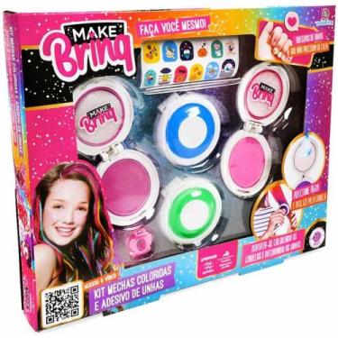 Imagem de Maquiagem e Beleza Infantil Make BRINQ Mechas+adesivos(s) KIT - Polibr