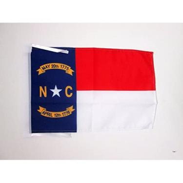 Imagem de Cordas da bandeira da Carolina do Norte 45.7 cm x 12'' - Estado americano de Caroline du Nord bandeiras PEQUENAS 30 x 45 cm - Banner 45.7x30.5 cm - AZ FLAG