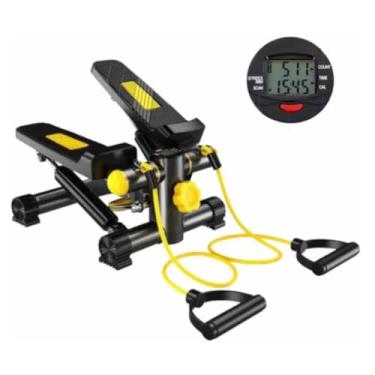 Imagem de Mini Stepper com Alças Estabilizadoras, Monitor LCD e Regulagem de Carga – Simulador de Subida de Escadas para Pernas e Glúteos – Portátil e Silencioso