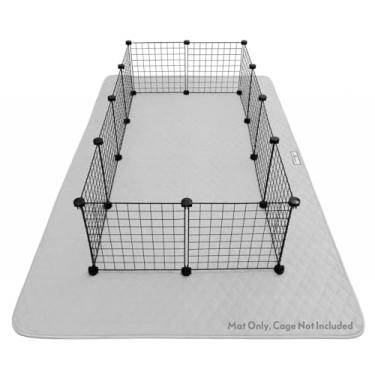 Imagem de Paw Inspired Tapete cercadinho impermeável 80x50” | forro de gaiola de lã superabsorvente com fundo antiderrapante | almofada de caneta para animais de estimação para cães, coelhos, porquinh