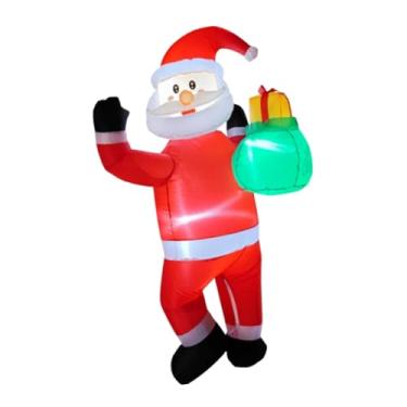 Imagem de Sclmgo Enfeite de Natal Inflável de Papai Noel, Feito de Poliéster com Luzes de LED, Decoração Hermética para As Festas de Fim de Ano, Ideal para Jardim, Pát, 165cm