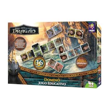 Imagem de Como Treinar Seu Dragão, Jogo Domino com 36 peças, Mimo brinquedos