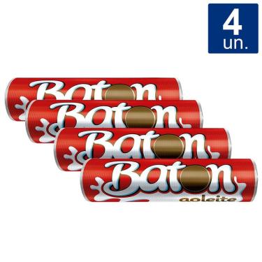 Imagem de Kit 4X 16g Chocolate Garoto Baton ao Leite