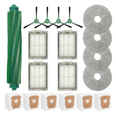 Imagem de Kit de reposição compatível com iRobot Roomba Plus 405 e 505 Combo Robot 1 escova de rolo de borracha multisuperfície, 4 filtros, 4 escovas de varredura de bordas, 4 almofadas de esfregão, 6 sacos de