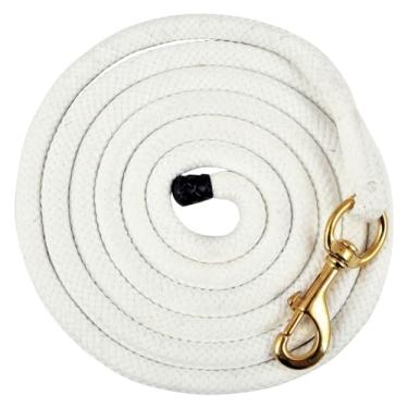 Imagem de Jeffers Corda de chumbo de cavalo de algodão equino – 3 m de comprimento, 3/10.2 cm de diâmetro – guia de treinamento resistente, gravata de reboque, linha de chumbo de gado para cavalos, pôneis, gado