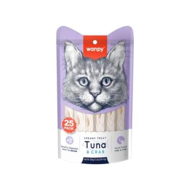 Imagem de Petisco Para Gato Wanpy Creamy Atum E Carangueijo Pacote 350g (14g X 25 Unidades)