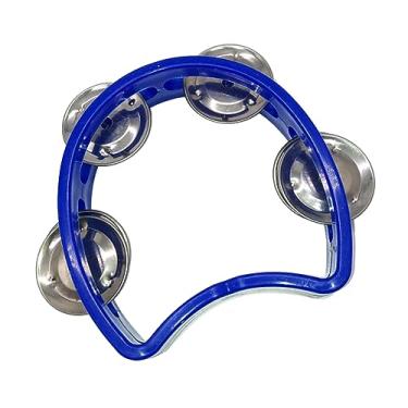 Imagem de Generic Pandeiro Divertido e Fácil de Usar 4 Sinos Pandeiro Som Refrescante Festa Escolar Infantil (Azul)