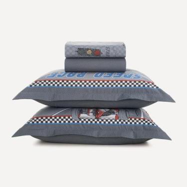 Imagem de Jogo de cama Infantil Casal 200 Fios Algodão Corrida Karsten, U