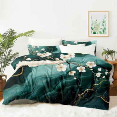 Imagem de Conjunto de edredom Coutuechen Green Marble Queen Size - CCoutueChen