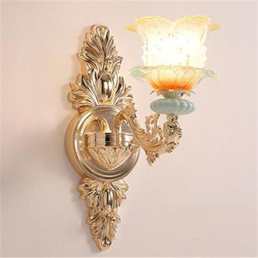Imagem de Luminária de parede contemporânea de cristal para interiores, estilo europeu, luxuosa, com LED, ideal para decoração de sala de estar, quarto, escritório, quarto modelo, hotel, casa de campo
