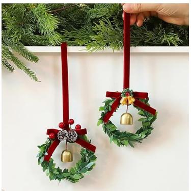 Imagem de Conjunto de 2 peças de grinalda de sino, enfeites de árvore de Natal, perfeitos para árvores de Natal, decoração de quarto, peças de exibição e decorações de janelas