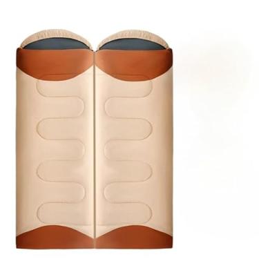 Imagem de Saco de Dormir, Saco de Dormir Térmico Casal Ou Solteiro Patchworkable Lavável à Máquina Set 2 Ultralight 1,5ºC à -3,5ºC Camping, 190cm(2.6KG bege em tandem)