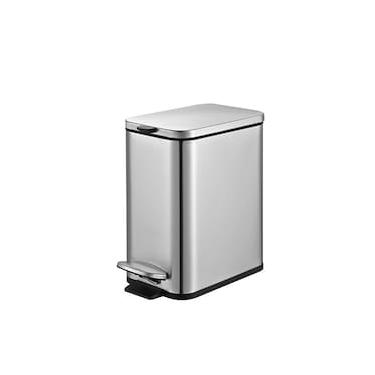 Imagem de Lixeira Inox Brinox Frame 5L Retangular com Pedal Balde Removível