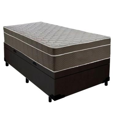 Imagem de Cama Box Baú Suede Solteiro + Colchão Sereneprime Molas Ensacadas 88x188x69 Cor:preto
