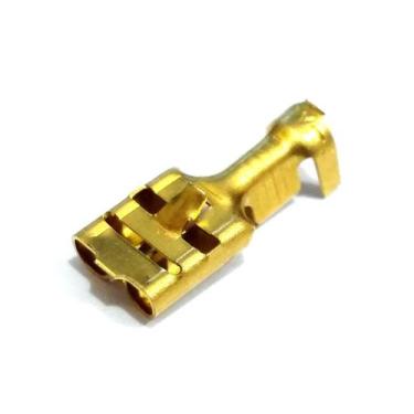 Imagem de Terminal Fêmea 6,3mm com Trava Latão Universal 100 Terminais Terminal 