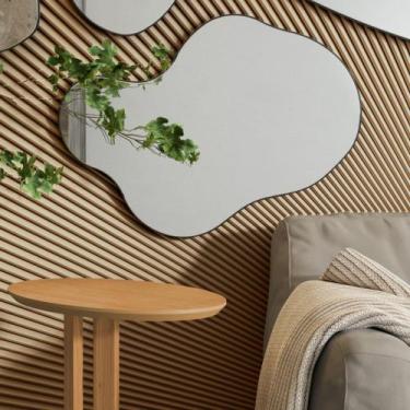 Imagem de Painel Decorativo Orgânico com Espelho 89x65cm ES17 Dalla Costa, Preto