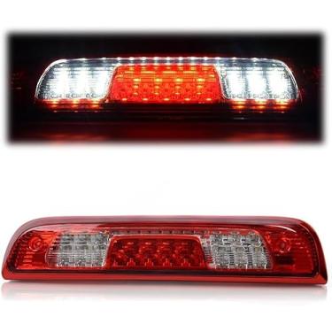Imagem de G-PLUS Terceira luz de freio traseira LED compatível com Chevy Silverado 1500 2500 HD 3500 HD/GMC Sierra 1500 2500HD 2014-2018, 3RD Cargo Led Tail Lamps Cromado, Lente Vermelha Transparente