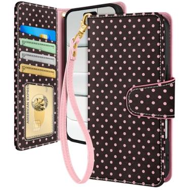 Imagem de Toycamp Capa carteira para iPhone 17 Air com alça de pulso - Capa de telefone flip de couro com bloqueio RFID 4 porta-cartões para Apple para iPhone 17 Air Funda fofa estética para mulheres senhoras