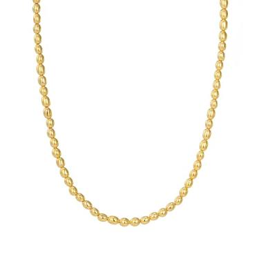 Imagem de YAMEEGO Colar feminino com contas de ouro, hipoalergênico, gargantilha, ajustável, banhado a ouro 18K, joia delicada em camadas, Free Size, Latão, Sem Pedra Preciosa
