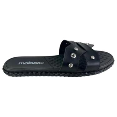 Imagem de Rasteirinha Feminina Moleca Slide com Strass 5452.256 (Preto, BR, Adulto, Numérico, 37)