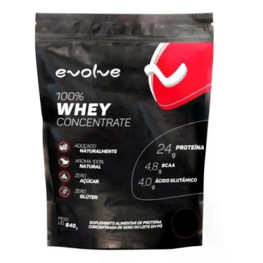 Imagem de 100% Whey Concentrado 840g Evolve, Morango
