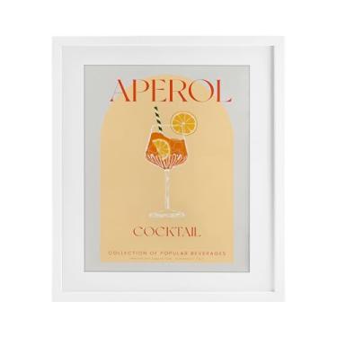 Imagem de Stupell Industries Impressão emoldurada branca para coquetel Aperol retrô elegante sob vidro, design de Lil' Rue, 40,6 x 33,5 cm