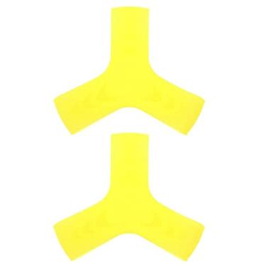 Imagem de Luzhengyang Protetores de nadadeiras de mergulho - Tiras de silicone para snorkeling, natação, mergulho - Deslizamento de barbatana - Confortável e elástico - 2 peças incluídas - amarelo, P